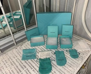 LOT OF (8) TIFFANY & CO VARIOUS BOXES & BAGS - ALL DIFFERENT SIZES - Picture 1 of 12