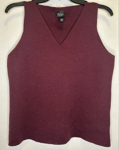 Eileen Fisher Medium-Petite Burgunderrot Ärmellos V-Ausschnitt 100% Wolle Strick Top - Bild 1 von 11
