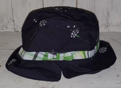 Gymboree Dandelion Wishes Navy Blue White Flower Hat 18-3T 18-24 months 2T *S24 - Image 1 of 4