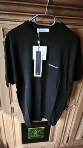Stone Island T-Shirt Strick-Design Schwarz Kurzarm Größe XL Neu! - Bild 1 von 8