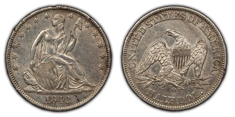 1842-O 50c Seated Liberty Silver Half Dollar - AU Dets - SKU-H1646 Cover