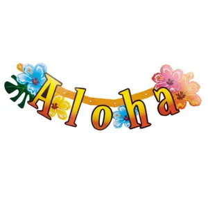 Decorative Banner 83cm Aloha Hawaii Party Beach Party Decoration Caribbean Beach Party - Picture 1 of 1