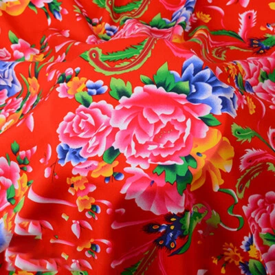 China Tradicional Fénix Peonía Flores Tela Impresa Ropa Paño Suave Hágalo Usted Mismo Foto 1 de 4