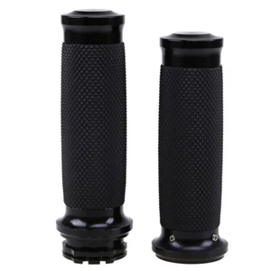 Pair Motorcycle 25mm/1" Handlebar Hand Grip CNC Rubber For Harley Sportster ATV - Picture 1 of 10