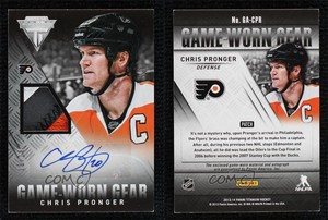 2013-14 Panini Titanium Game-Worn Gear /10 Chris Pronger #GA-CPR Patch Auto HOF