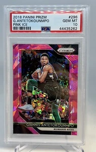 2018-19 Panini Prizm Giannis Antetokounmpo Pink Ice Prizm #296 PSA 10 - Picture 1 of 2