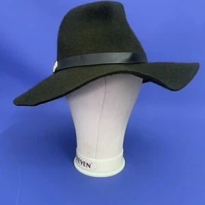 River island Wool Mix Wide Brim Fedora Hat BNWT Green One Size - Picture 1 of 11