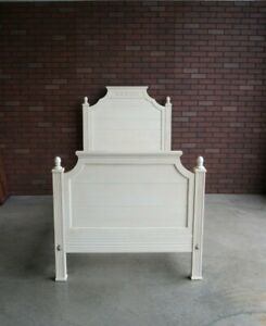 Twin Bed Frame ~ Cottage Bed ~ Swedish Home Carved Panel Twin Bed by Ethan Allen