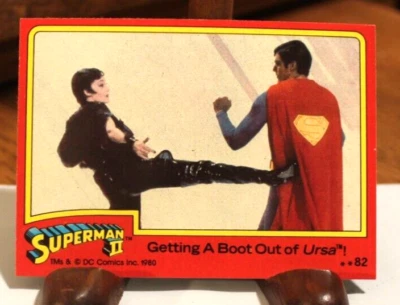 1980 Topps Superman II Movie Card #82 Getting a Boot Out of Ursa - Image 1 of 2