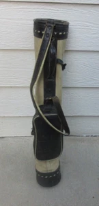 Vintage Par Bag Leather Stovepipe Sunday Golf Bag - Picture 1 of 9