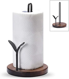 Standing Paper Towel Holder, Kitchen Paper Hanger Rack, Simply Tear Wooden Paper - Picture 1 of 6