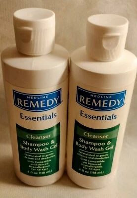 Lote de 2 champú limpiador y gel de lavado corporal Medline REMEDY Essentials 4 oz B7 nuevo Foto 1 de 3