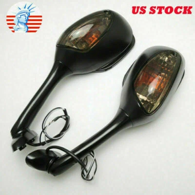 Espejos retrovisores negros señales de giro de humo para Suzuki GSXR GSX-R 600 750 1000 2002 - 2015, Foto 1 de 4