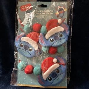 2024 Disney STITCH & POM POM Christmas Holiday Garland 60" Long NIP - Picture 1 of 5