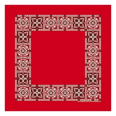 Bandana roja centro abierto hecha en EE. UU. aprox. Motociclista a excursionista 100 % algodón 22"x22" Foto 1 de 4