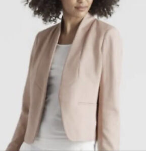 Eileen Fisher Womens M Tencel Blazer Blush Pink Open Front Jacket Pockets Spring