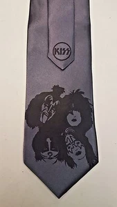 L@@K! Kiss Faces Krawatte - Gene Simmons, Paul Stanley Starchild Steel Gray - Bild 1 von 1