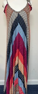 French Connection Multi Stripe Long Jersey Sundress Size 12 Preloved - Picture 1 of 6