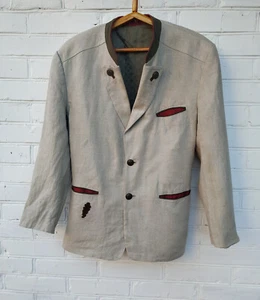 STEINBOCK men's Blazer linen  jacket flax dirndl size 52 - Picture 1 of 8