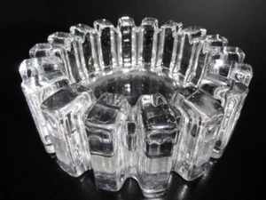 CLEAR HEAVY GLASS SPROCKET 7" DIAMETER  BY 2.5" HIGH ASHTRAY.  #1969 - Picture 1 of 13