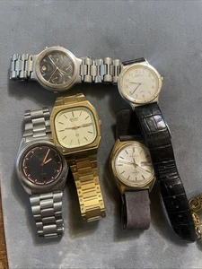Lot of 5 Seiko Men Vintage Watches Stainless Steel Quartz - Picture 1 of 18