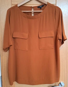 Women's Next Blouse Top, Toffee Colour, Short Sleeve, Size 14 UK, (Used) - Picture 1 of 4