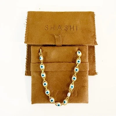 NEW Shashi Evil Eye Gold Chain Allover Bracelet Revolve - Image 1 of 3