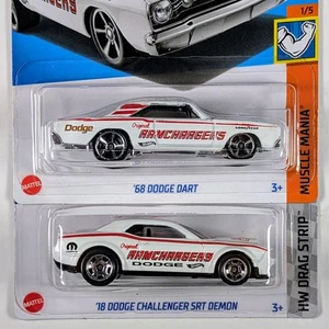 Hot Wheels / '68 Dart & '18 Challenger SRT Demon / Set of 2 / Ramchargers - Picture 1 of 2