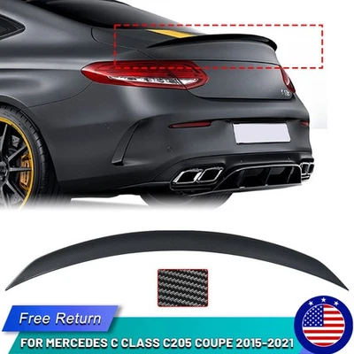 Rear Spoiler Wing Lip Fits For 2015 2016-2021 Mercedes C205 C300 C43 C63 Coupe Foto 1 de 4