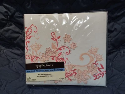 Recortes de recortes florais rosa e branco 8x8 - Imagem 1 de 2