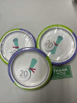 "Diploma" Theme 6.75" Dessert Party Plates for High School Graduation LOT OF 3 - Image 1 of 2