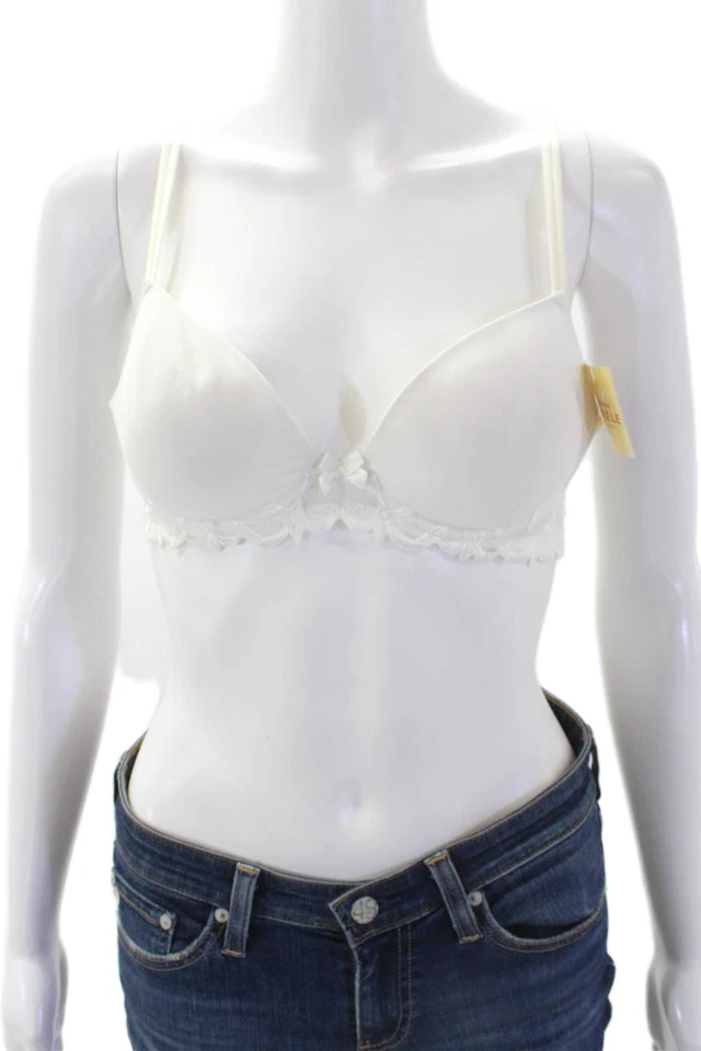 Sujetador con aros Simone Perele para mujer con detalle de banda de encaje transparente blanco talla 34B Foto 1 de 4