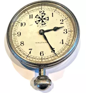 1930s 8 DAYS WALTHAM CAR CLOCK W/ SECONDHAND PARTS / REPAIR - Picture 1 of 9