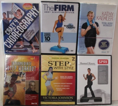 6 step workout DVD lot Firm Kathy Kaehler SPRI Crazy 4 Choreography volume - Image 1 of 4