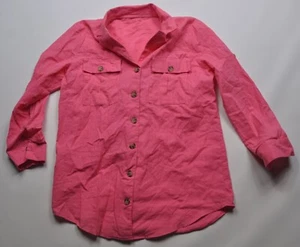 Womens Shirts Pink & Beige Khaki Button Ups - Picture 1 of 8