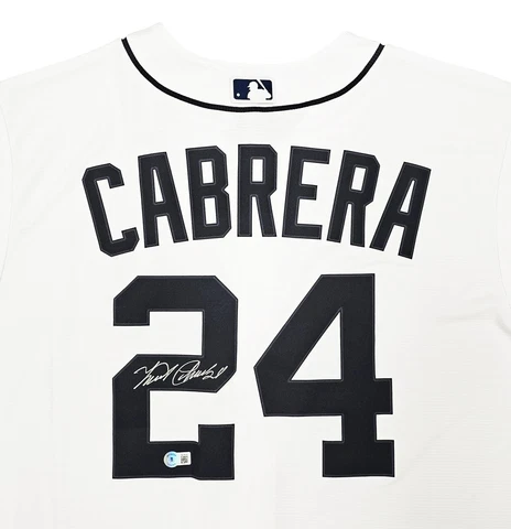 Detroit Tigers Miguel Cabrera Autographed White Nike Jersey Size XL Cover