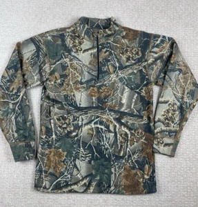 Vintage Cabelas Sweater Men’s Size M 1/4 Zip Seclusion 3D Camo Pullover USA Made - Picture 1 of 6