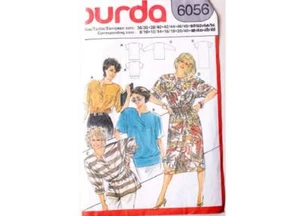 Burda 6056 Summer Pullover Jersey Knit T Shirt Top / Dress Sewing Pattern S M L - Picture 1 of 3