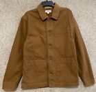 Wallace & Barnes Mens Brown Canvas Button Chore Feild Coat Jacket Size Medium