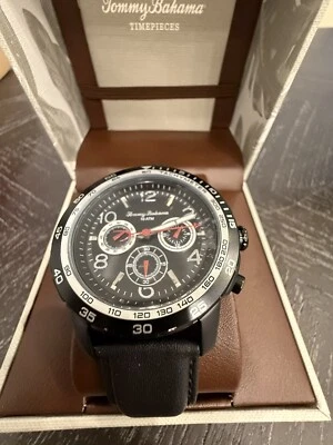 Tommy Bahama Men's Dress Sport Black Watch Chronograph Day/Date IP TB00013-03 - Image 1 of 4