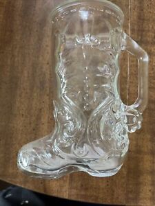 Vintage Western Cowboy Boot Glass Mug with spur 6.5" Canada