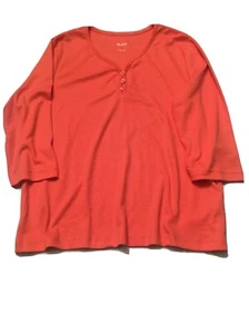 BLAIR Womens Cotton/Polyester 3 Button Top Size L - Picture 1 of 6