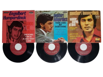 Engelbert Humperdinck 3 EP Records 45 rpm Mexico Press Cardboard sleeve 60's - Image 1 of 4