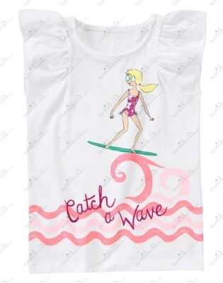 NEW Gymboree Girls 12 Catch a Wave Surfing Hop N Roll Short Sleeve Top Tee NWT - Image 1 of 4