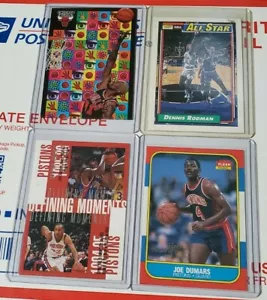 4 Skybox Fleer Upper Deck 92 96 98 99 NBA Pistons Dennis Rodman Joe Dumars - Picture 1 of 12