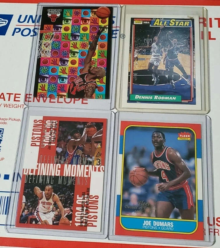 4 поршня Skybox Fleer Upper Deck 92 96 98 99 NBA Dennis Rodman Joe Dumars  - Изображение 1 из 4