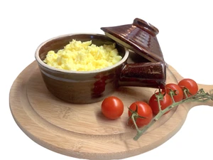 Pettit Microwave Ceramic Stone Cooker - 10cm Non Stick Brown Stoneware Dish - Picture 1 of 12