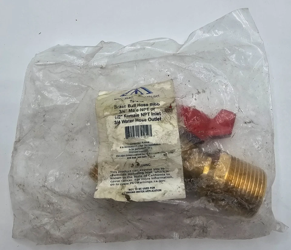() Madol Imports 79-212 Brass Ball Hose Bibb 3/4" Male NPT inlet