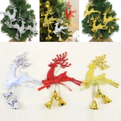 2021 Heiß Neu Elch Weihnachtsdeko Rentier Silber Weihnachtsschmuck DIY - Bild 1 von 4
