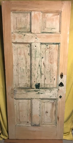 Unique Antique 6 Panel Wood Exterior Entry Door 34x78 Cover